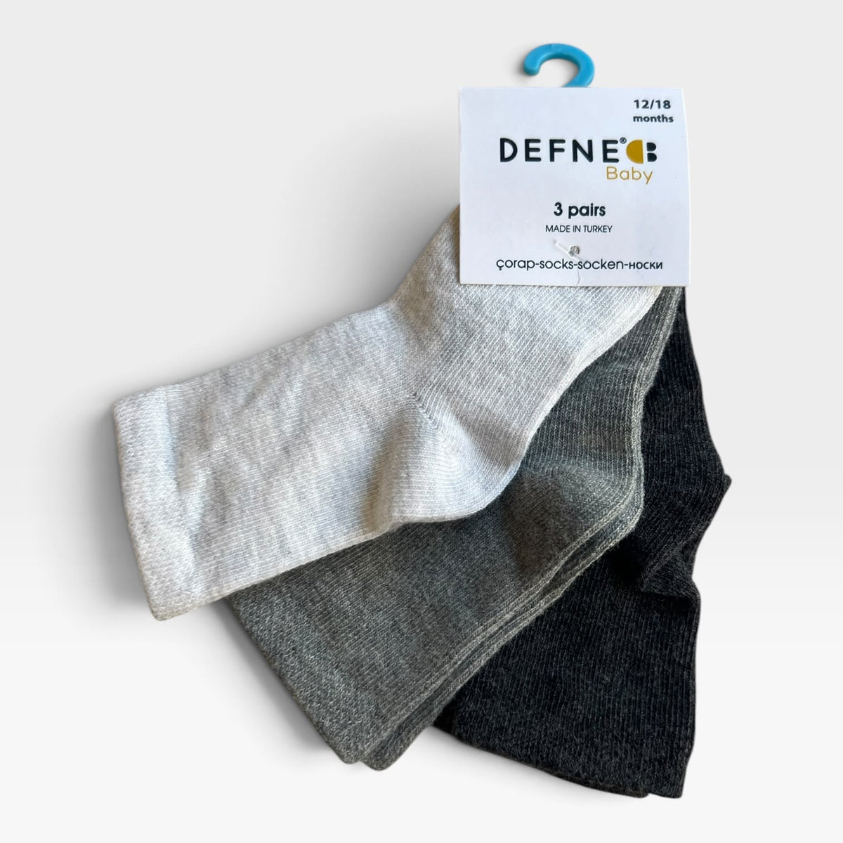 Triple Grey 3 Pairs of Socks
