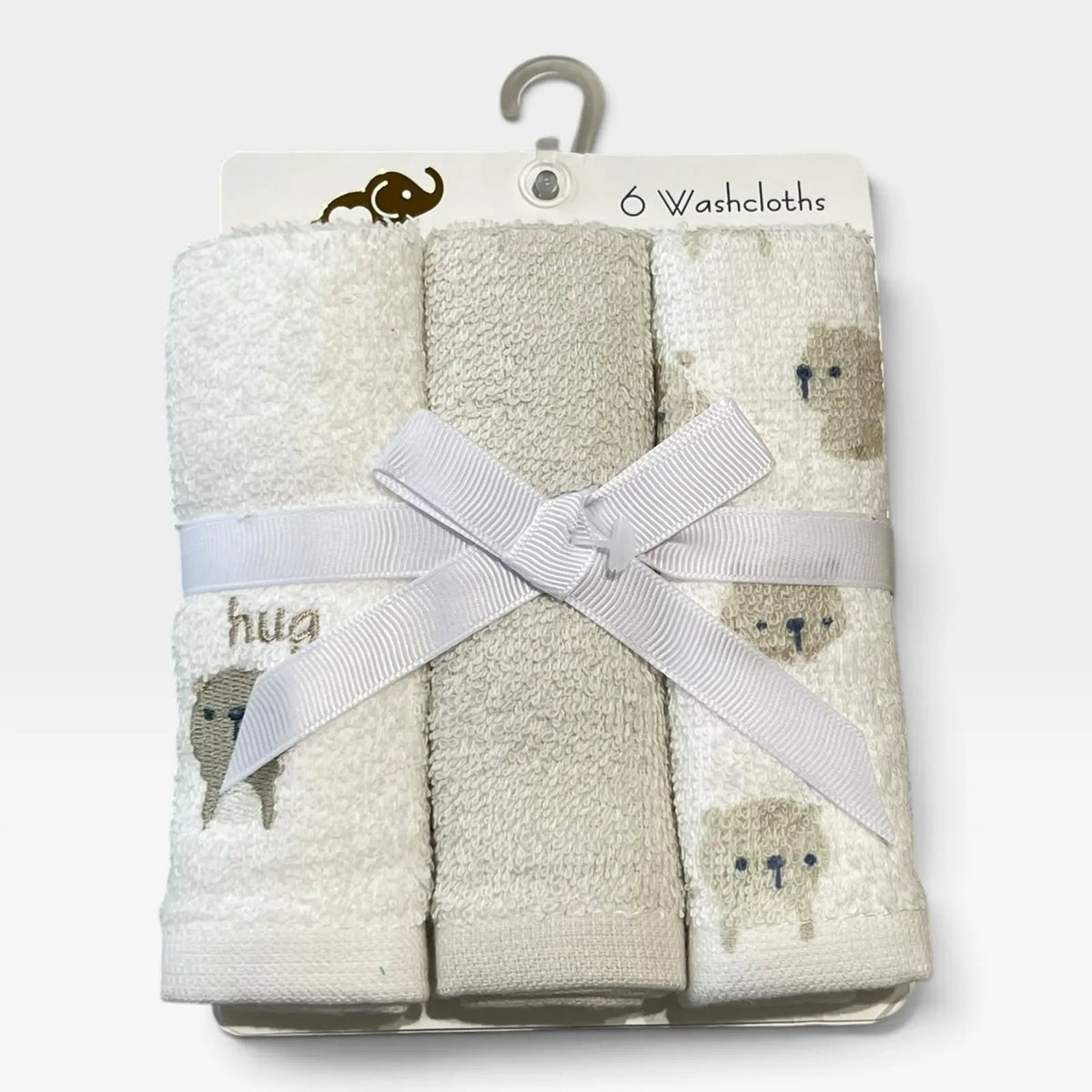 Beige Bear 6 WashCloths - 1