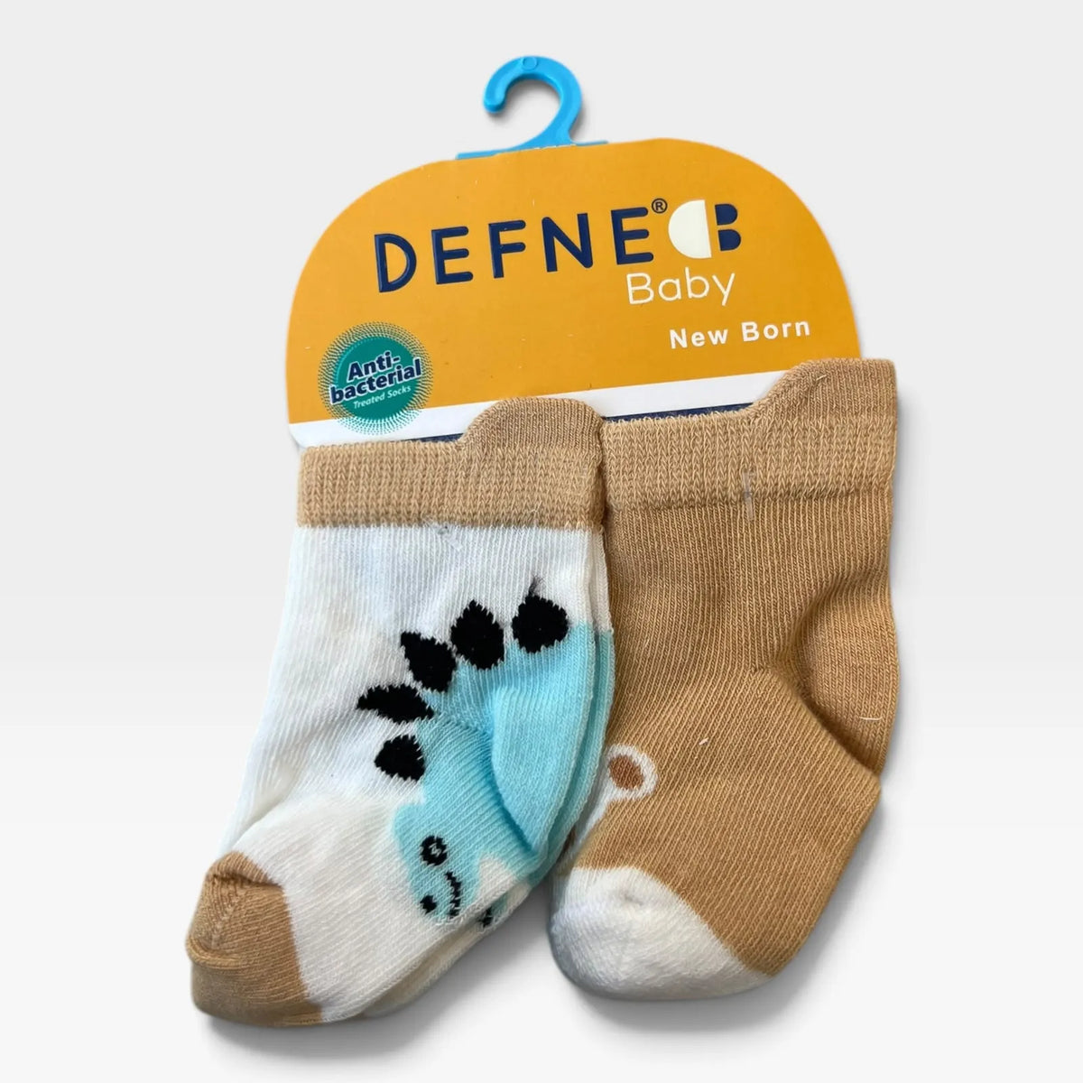 Anti-Bacterial Baby Socks - Dino Blue - 1