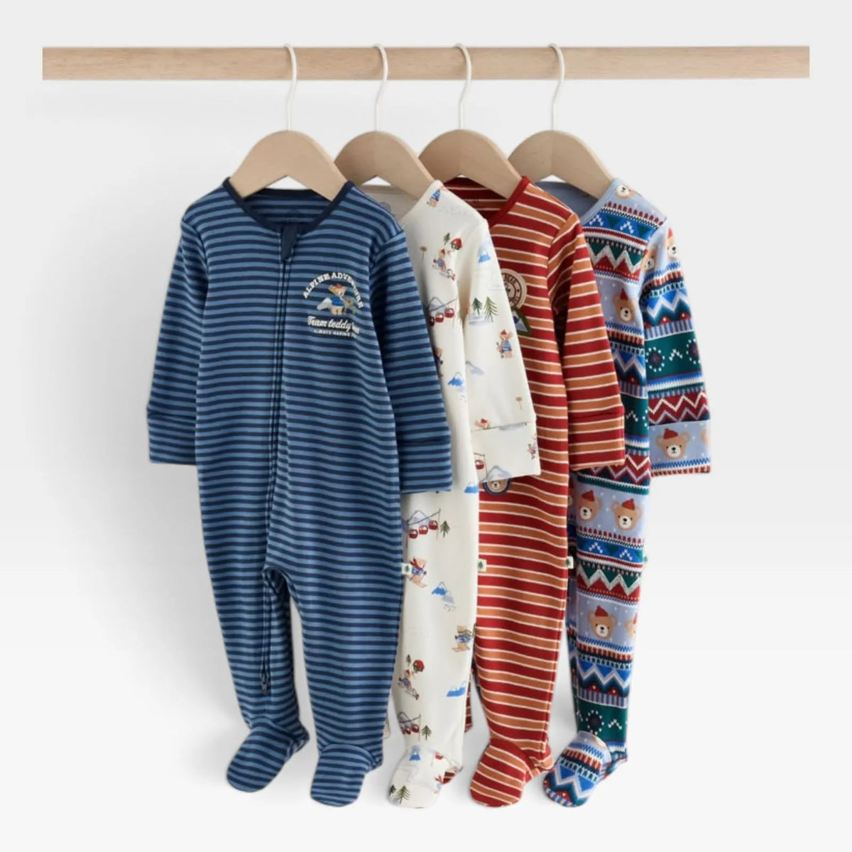 NEXT Blue Teddy Bear Two Overall 4 Pack - 1