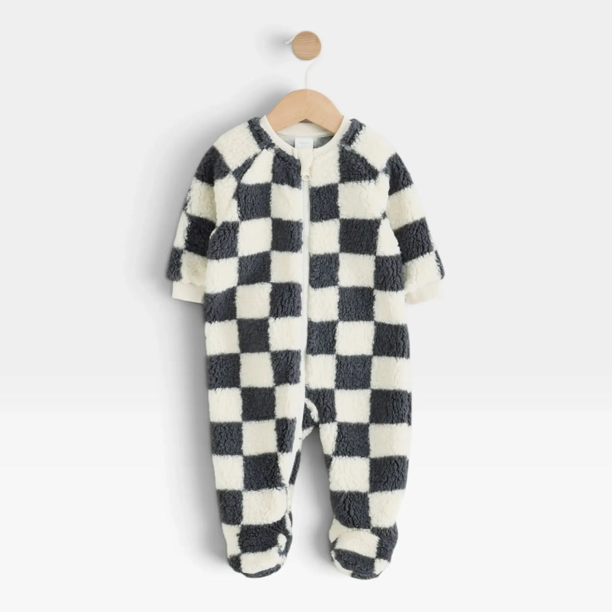NEXT Grey Checkerboard Fleece Overall - 1