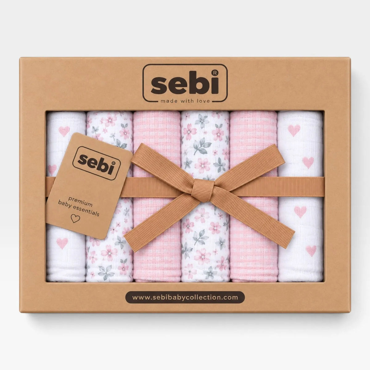 7 Pieces Washcloths Set-pink and flowers - 1