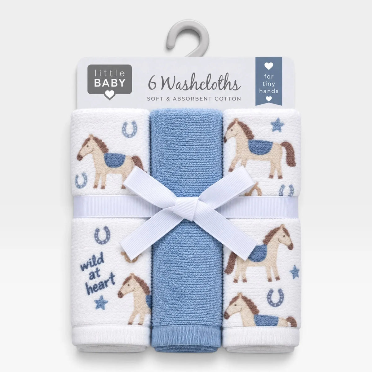 6 Washcloths Set Horse - 1