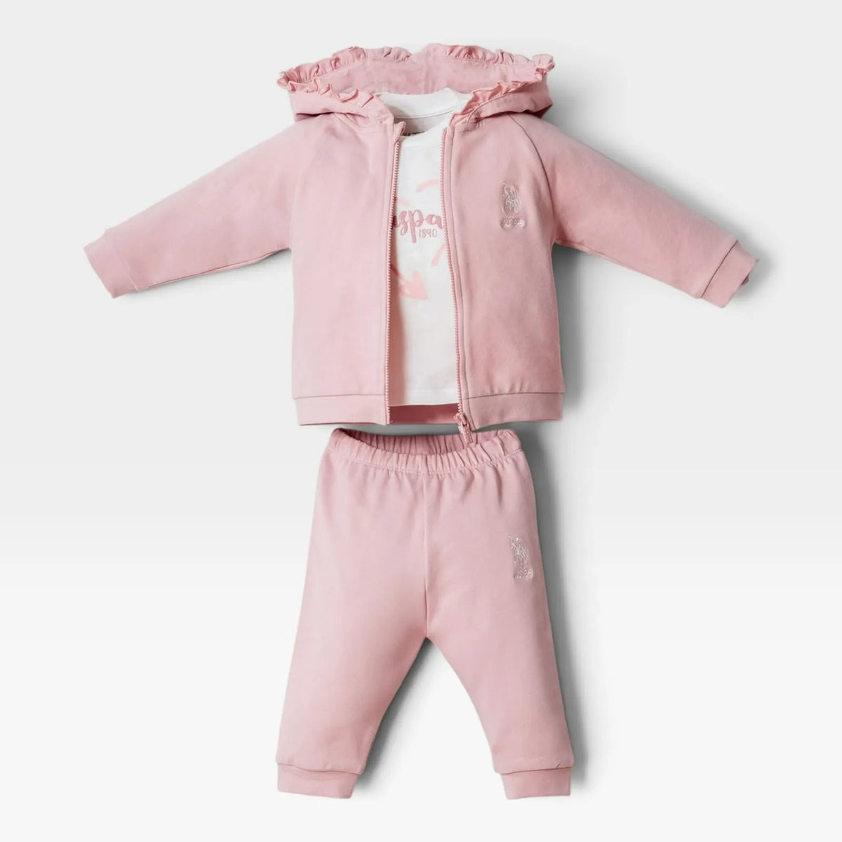 Original U.S. Polo Girls' 3-Piece Set - Soft Pink - 1