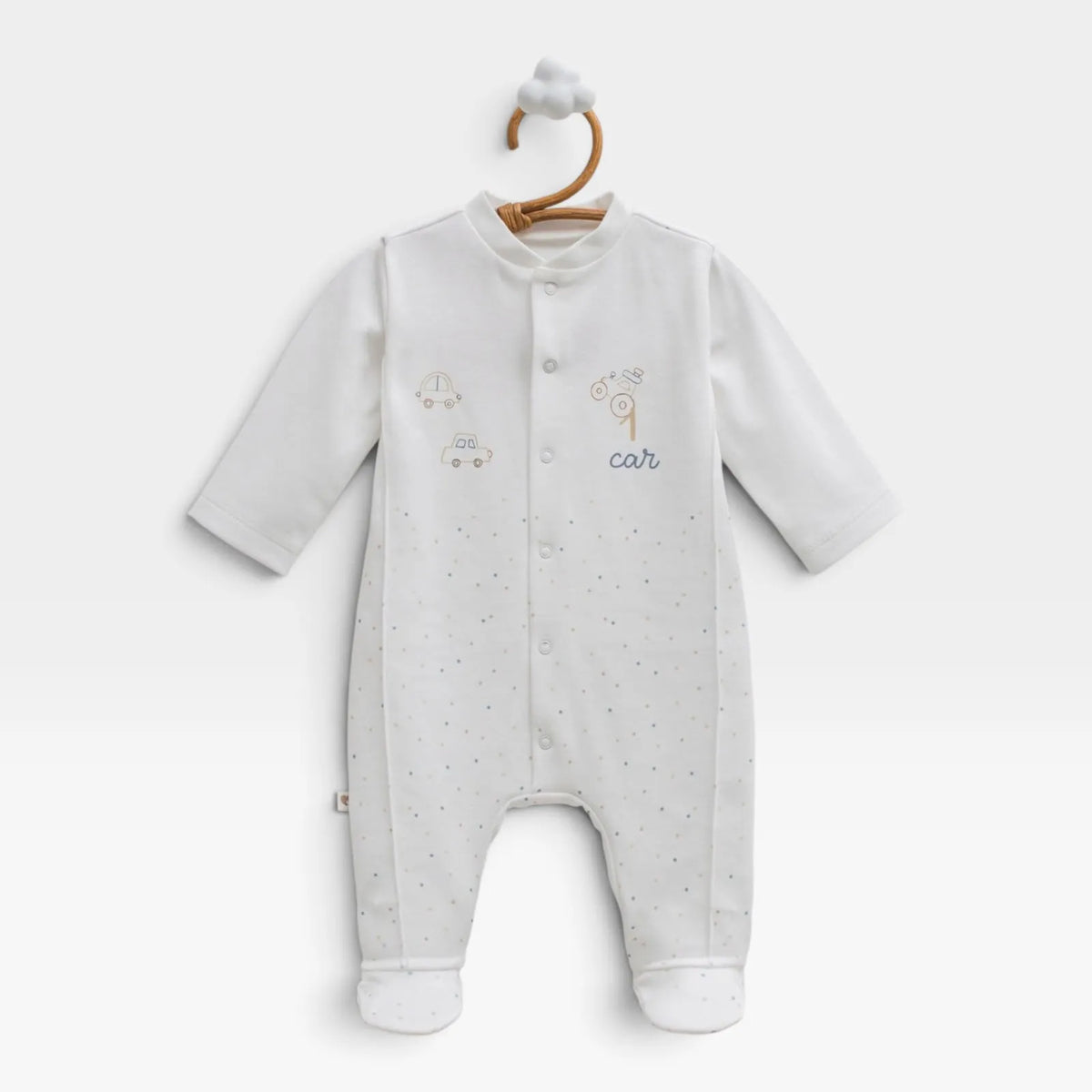 Tiny Racer Button Overall - White - 1