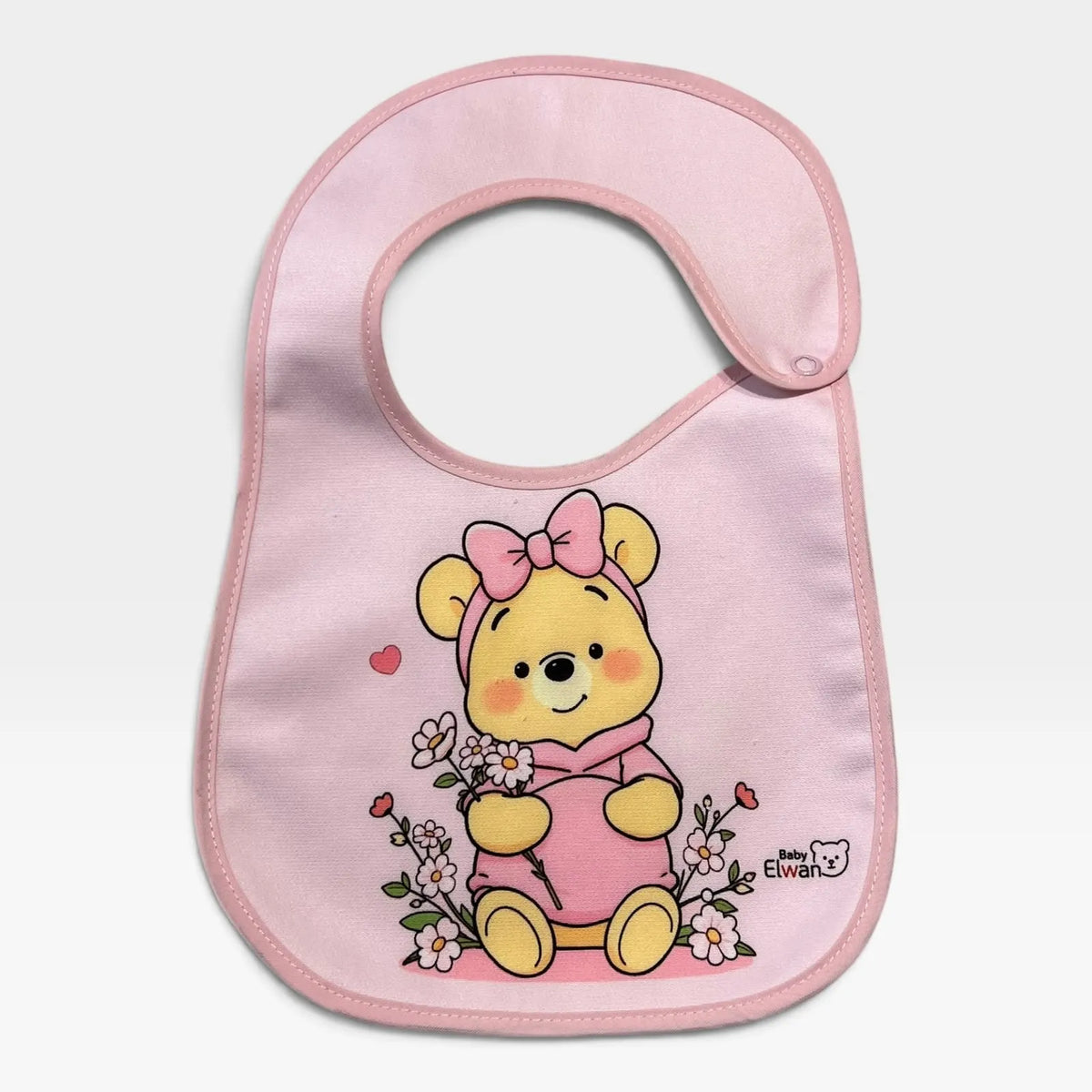 Leak-Proof Baby Bib - Pink bear - 1
