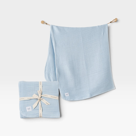 Andy Muslin Blanket-blue