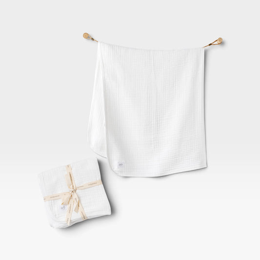 Andy Muslin Blanket-white