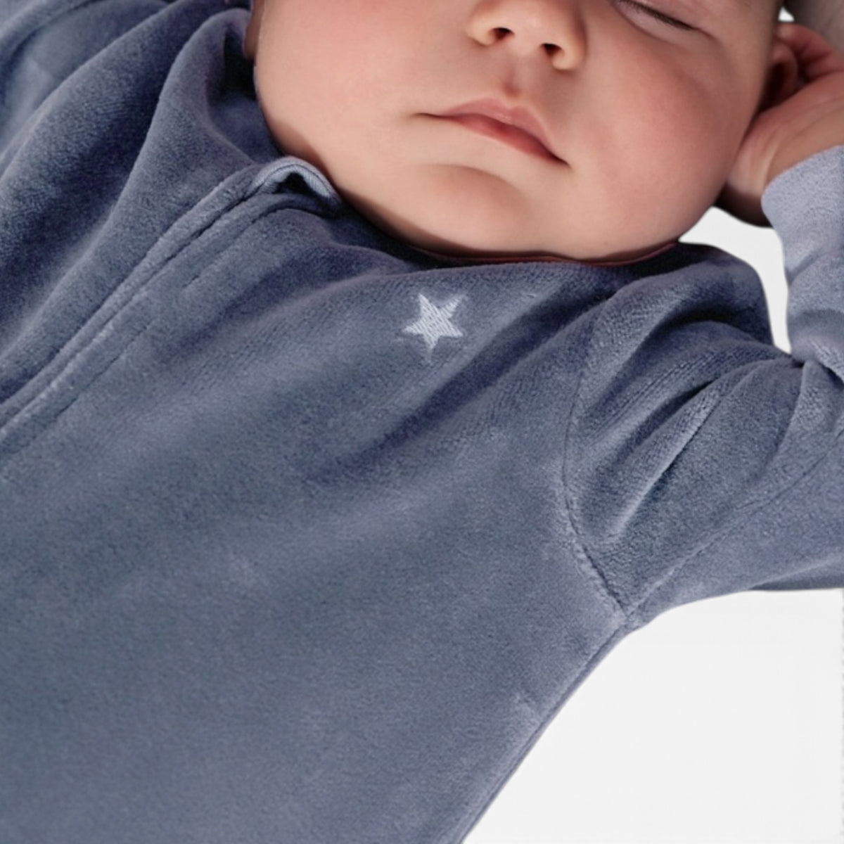 NEXT Blue Velour Baby Sleepsuits 2 Pack