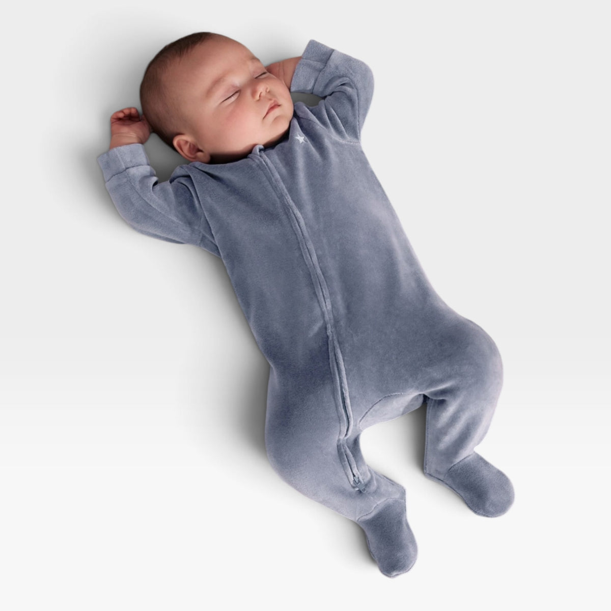 NEXT Blue Velour Baby Sleepsuits 2 Pack