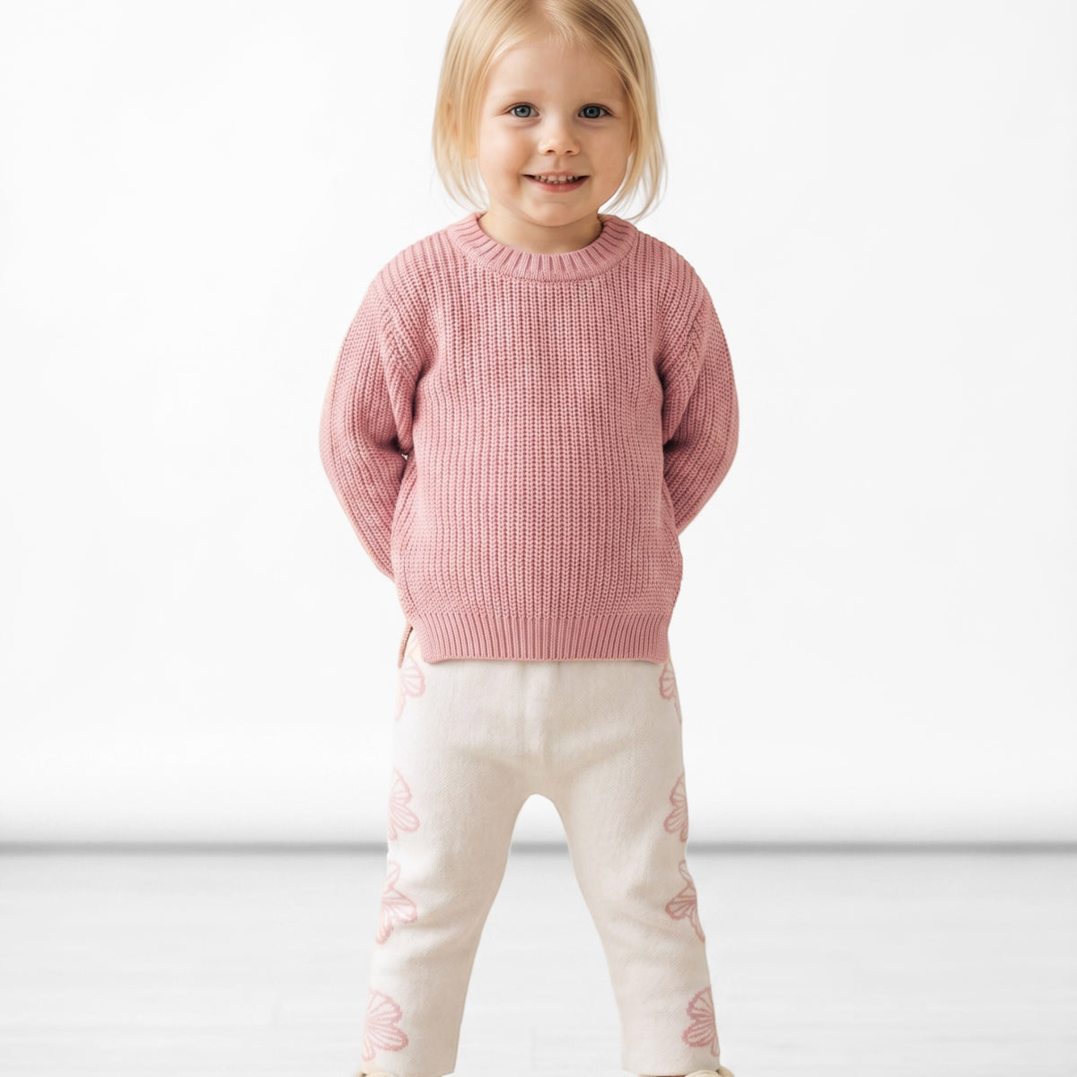 Winter Rose Wool Set - Pink