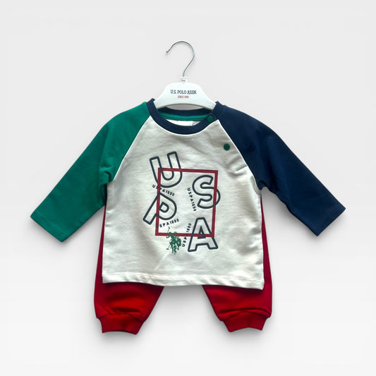 100% Original USPA Legacy Polo Set - Red Pants