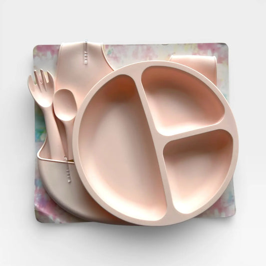 Baby Silicone 4-Piece Meal Set - Pink