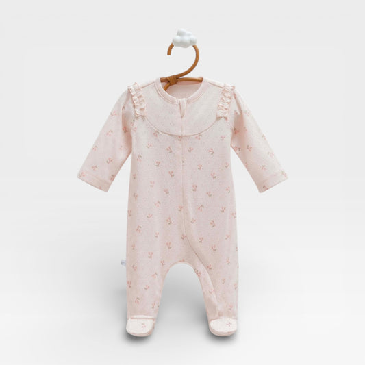 Cherry Cotton Overall - Baby Pink