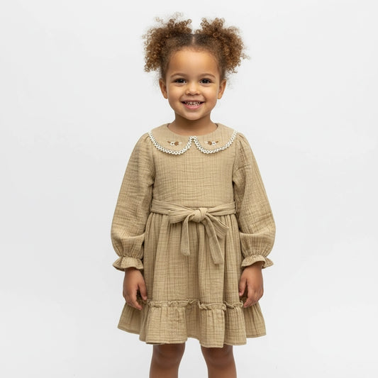 Classic Petal Dress - Light Brown