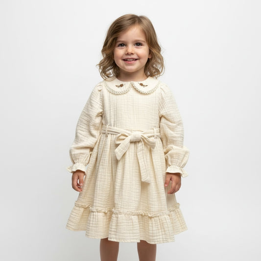 Classic Petal Dress - Beige