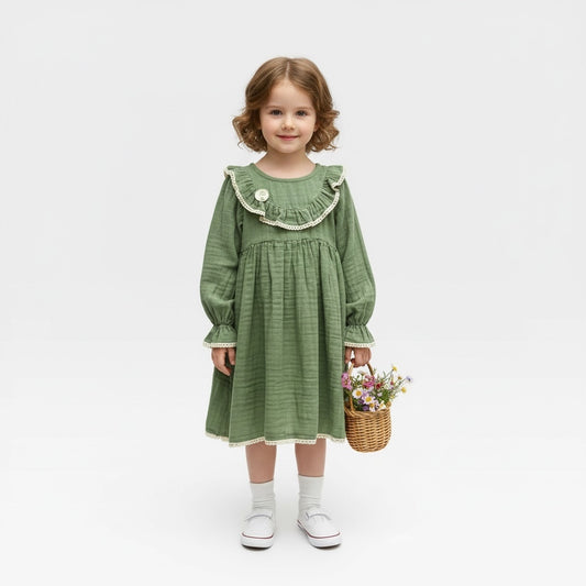 Fall Bloom Dress - Green