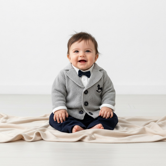 Little Rider Knit Set - Navy