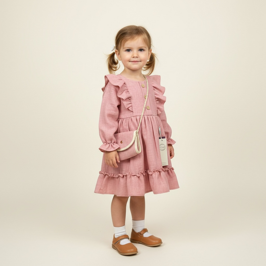 Princess Dress with Shoulder Bag - Pink