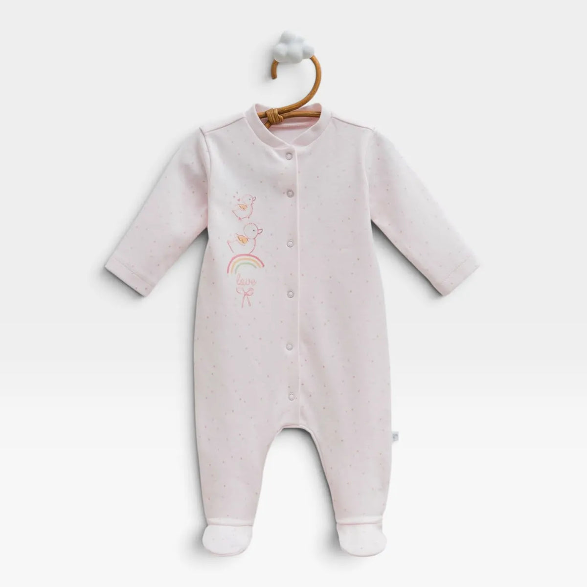 Love Time Button Overall - Pink - 1