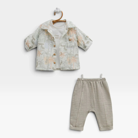 Free Boy 3 Pieces Set-olive - 1