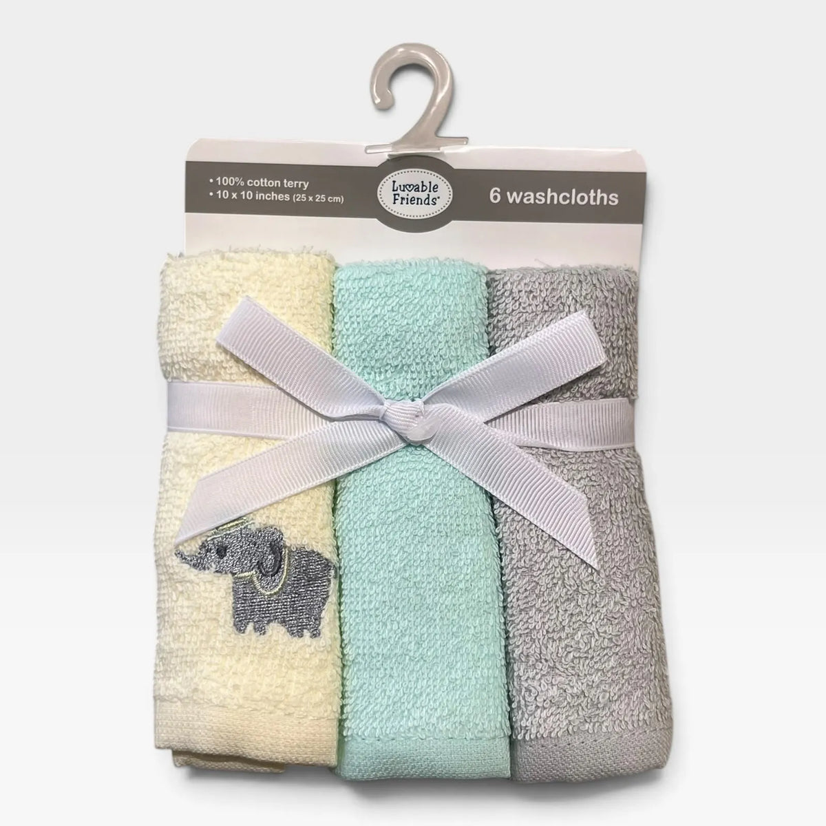 Yellow Elephant 6 Washcloths - 1