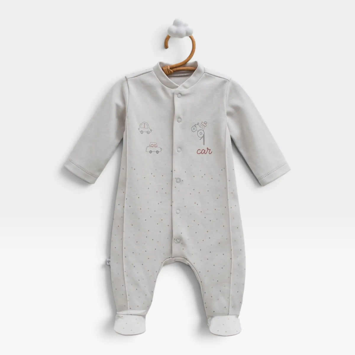 Tiny Racer Button Overall - Grey - 1