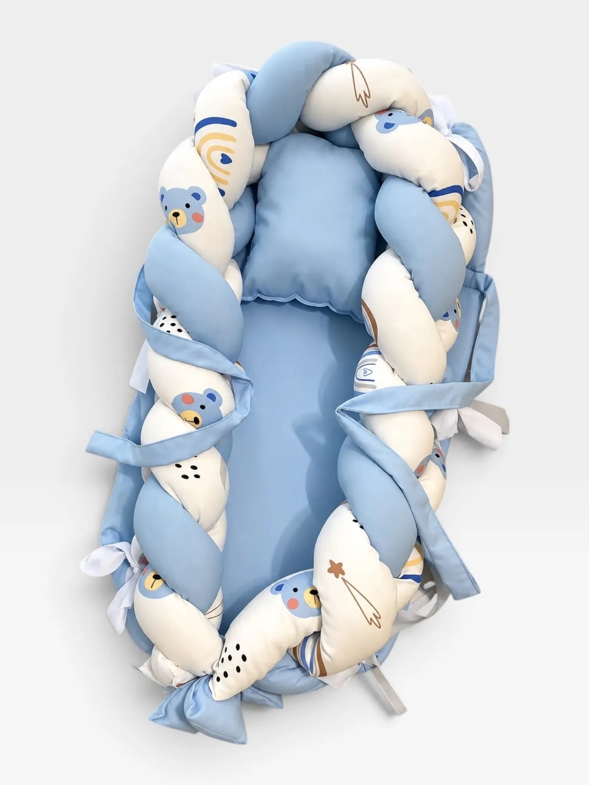 Baby Nest with Pillow - Blue - 1