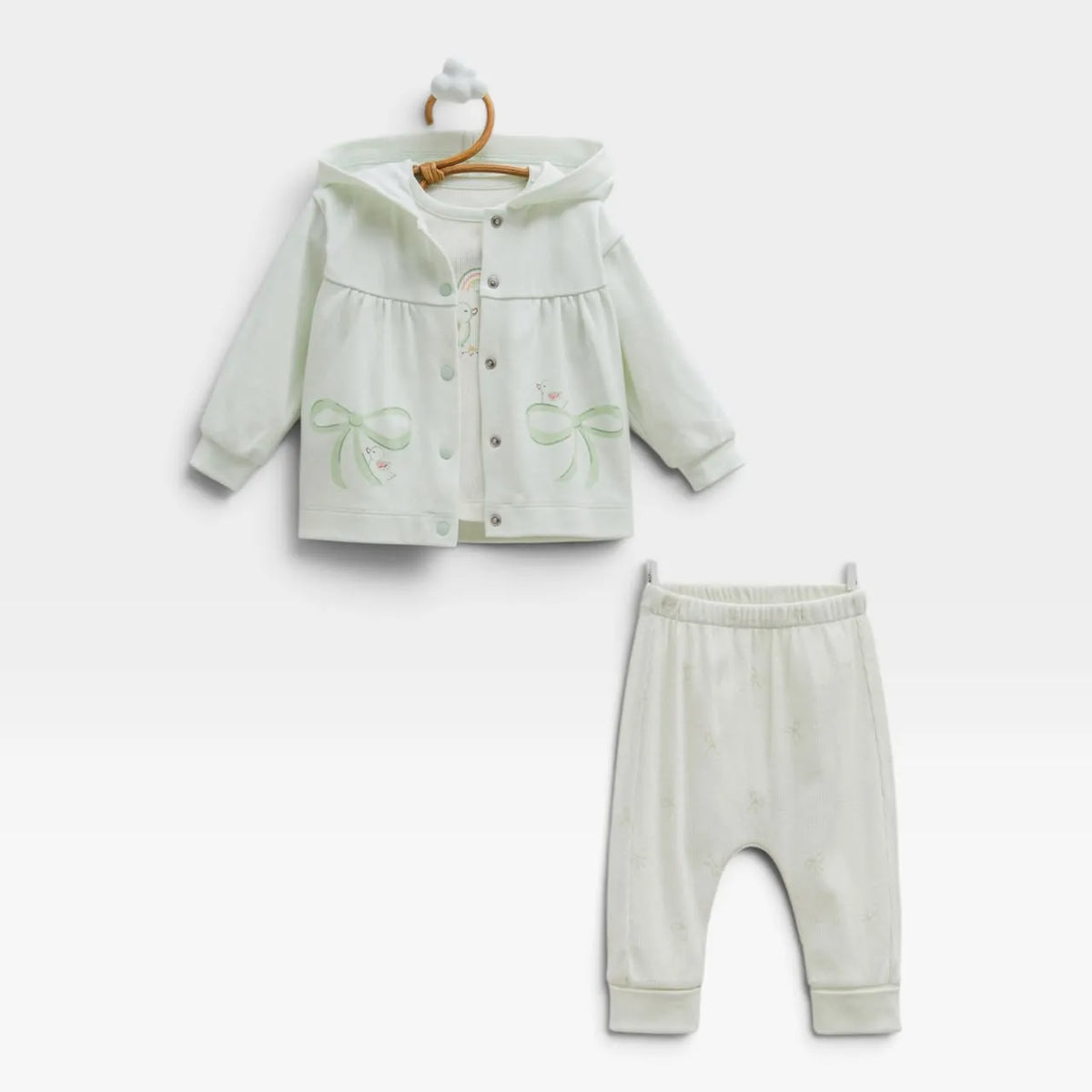 3 pieces Duck Bow Set - Green - 1