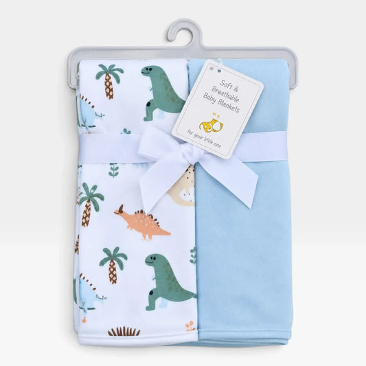 Baby Hooded Blankets-2 pieces blue - 1